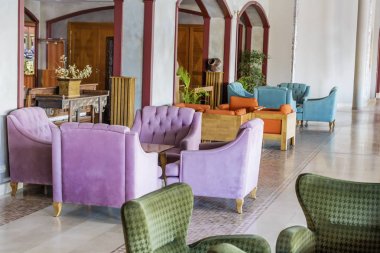 Bodrum,Türkiye,15 Haziran :Hotel Lobby Interior Design.Modern Lobby of Five Stars Luxury Hotel. Lounge Alanı.