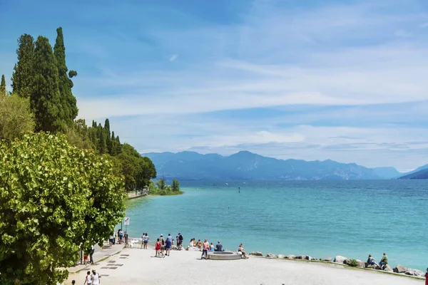 Bardolino Itália Junho 2018 Barco Motor Bardolino Itália Lago Garda — Fotografia de Stock