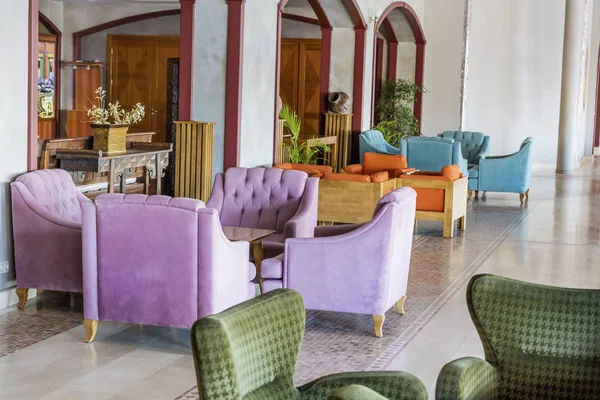 Bodrum,Türkiye,15 Haziran :Hotel Lobby Interior Design.Modern Lobby of Five Stars Luxury Hotel. Lounge Alanı.