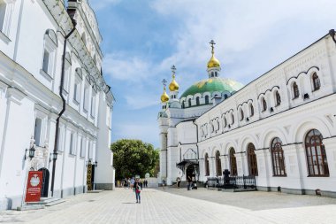 Kiev, Ukrayna - 15 Haziran 2018: Kiev Pechersk Lavra. Kiev Manastırı Mimarisi 