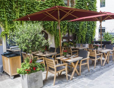 Roma, İtalya - 20 Haziran: Lüks İtalyan Lokantası. Konforlu Tasarım