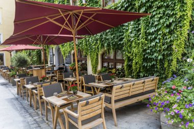Roma, İtalya - 20 Haziran: Lüks İtalyan Lokantası. Konforlu Tasarım