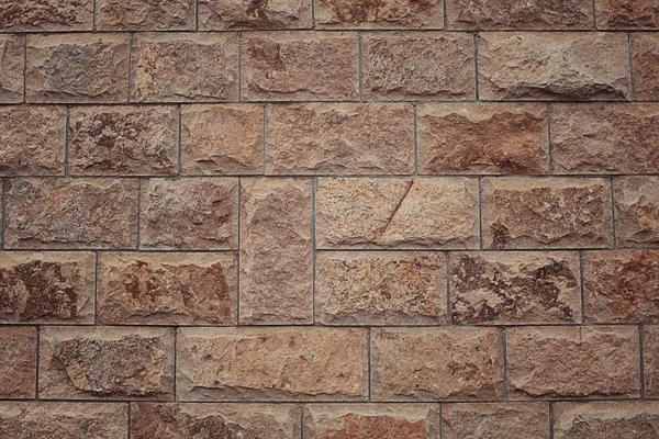 Hintergrund Braun Dunkel Textur Wand Aus Blöcken Von Ziegeln Alter — Stockfoto
