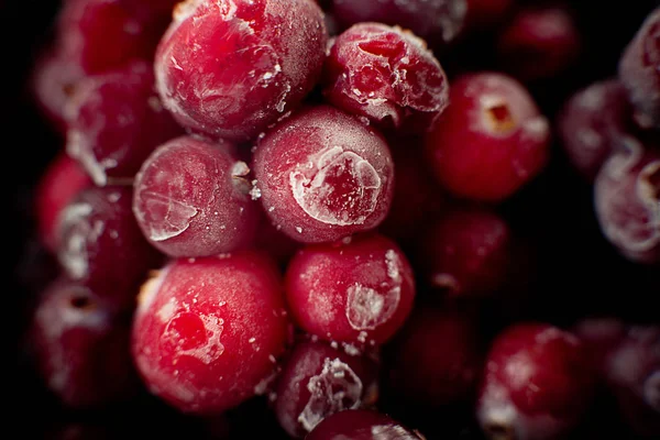 Brilhante Delicioso Congelado Colorido Bagas Cranberry — Fotografia de Stock