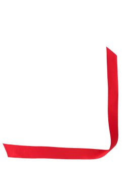 beyaz arka planda kırmızı şerit yalıtma