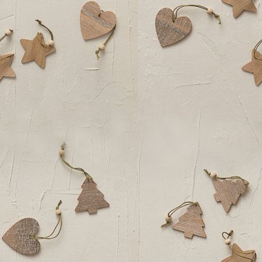 Yeni yıl kompozisyonu. Noel kompozisyonu. Ahşap süsleme