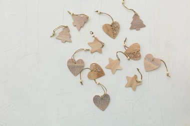 Yeni yıl kompozisyonu. Noel kompozisyonu. Ahşap süsleme