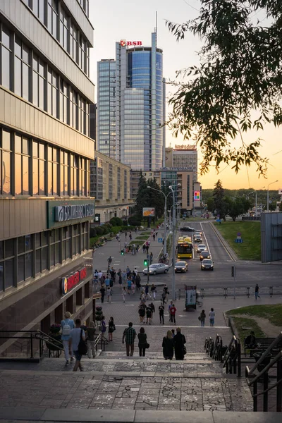 Minsk Belarus May 2018 Minsk City Center Modern Office Buildings — Stock Photo, Image