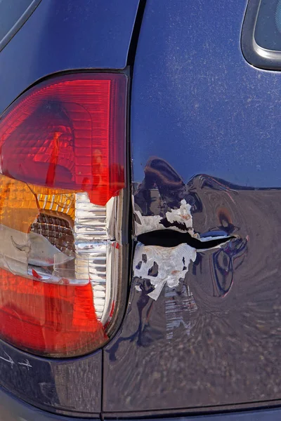 Damaged Metak Car Side Traffic Accident — Stock Photo, Image