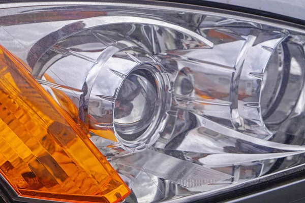 Modern front headlights with lens projectors glass