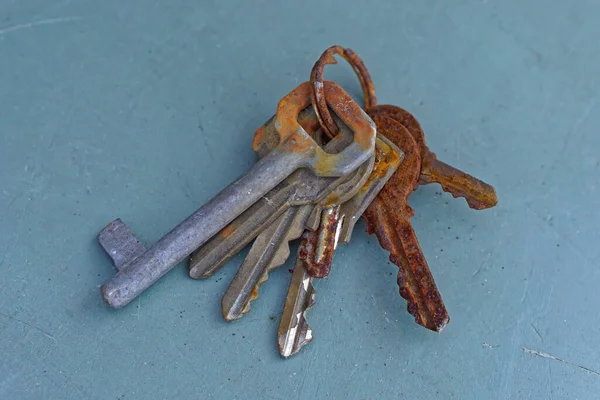 Set Von Rostigen Alten Schlüsseln Für Hausschlösser — Stockfoto