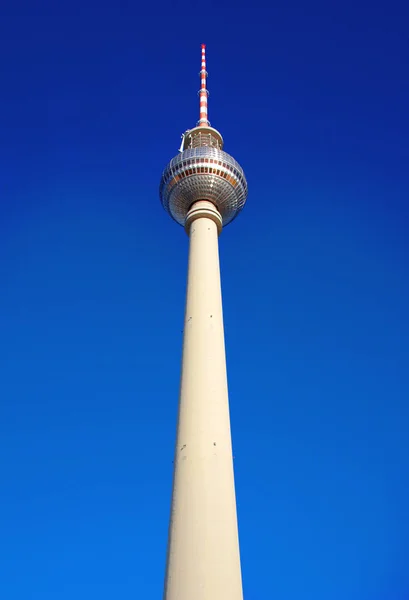 Πύργος Της Τηλεόρασης Fernsehturm Στο Ανατολικό Τμήμα Του Βερολίνου Γερμανία — Φωτογραφία Αρχείου