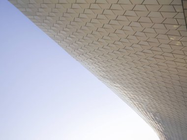 Perspektif görünümü Lizbon, Portekiz Maat müzede mids Ekim 2018 dokular.