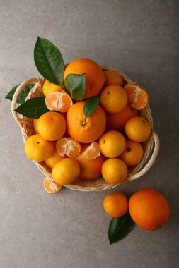 Taze narenciye meyve sepeti düz yatıyordu, gıda yukarıdaki
