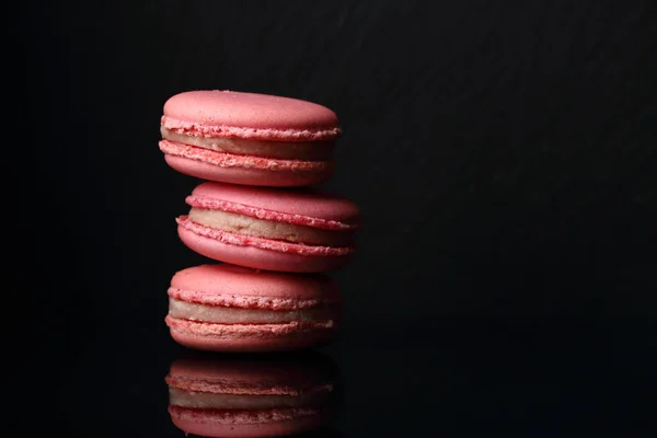 Pink french macaroons, food close-up