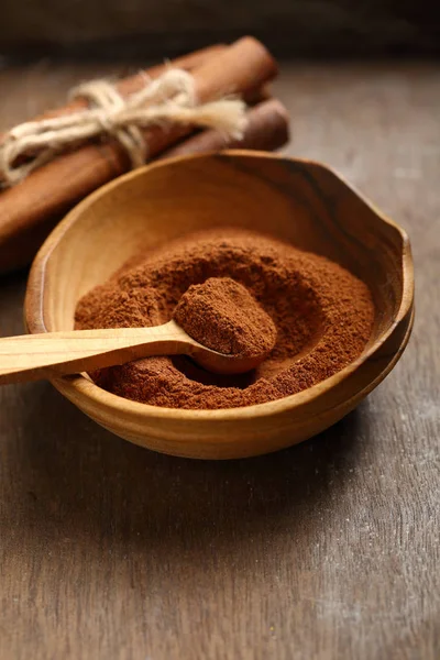 Flavor Cinnamon Powder Close Christmas Food — Stock Photo, Image