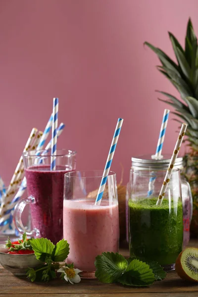 Tři Čerstvé Nápoje Letní Drink — Stock fotografie