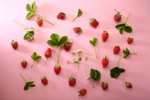 Frischer Erdbeer Rosa Hintergrund — Stockfoto