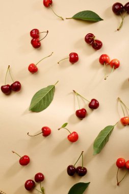 Olgun kiraz düz taze yatıyordu