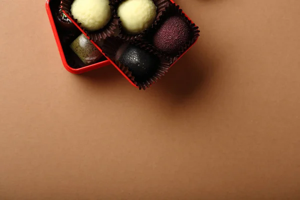 Boîte Bonbons Truffe Luxe Vue Sur Nourriture — Photo