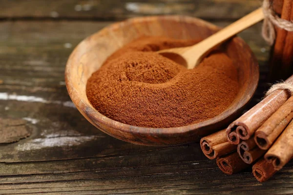 Organic Cinnamon Powder Food Close — Stock Photo, Image