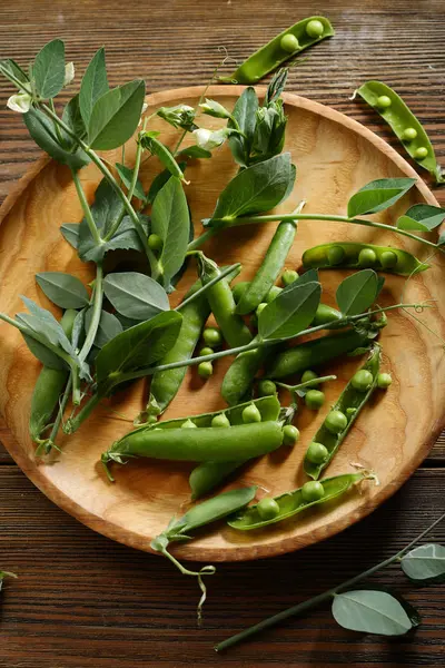 Harvest Fresh Green Peas Food Top View — Stock Photo, Image