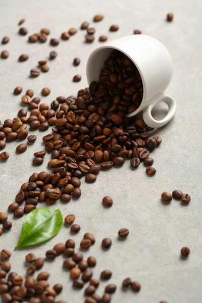 Roasted Coffee Beans White Cup — Stock Photo, Image
