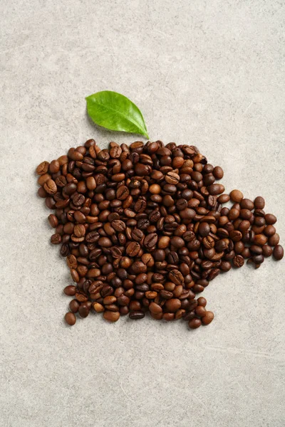 Concetti Chicchi Caffè Sul Cemento — Foto Stock