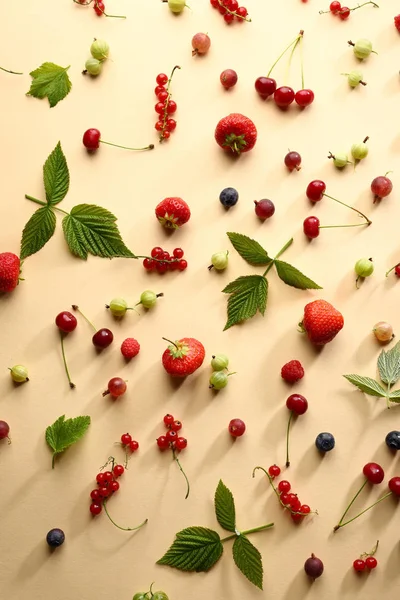 Frische Beeren Hintergrund Ansicht Von Oben — Stockfoto