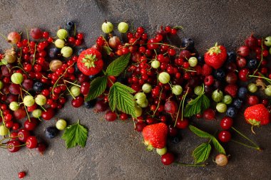 Yaz meyveleri üst manzara