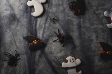 Cadılar Bayramı tatil üstten görünüm arka plan