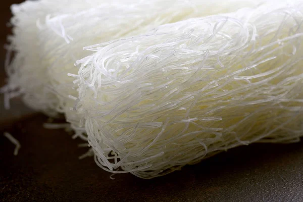 Raw Rice Noodles Food Close — Stock Photo, Image