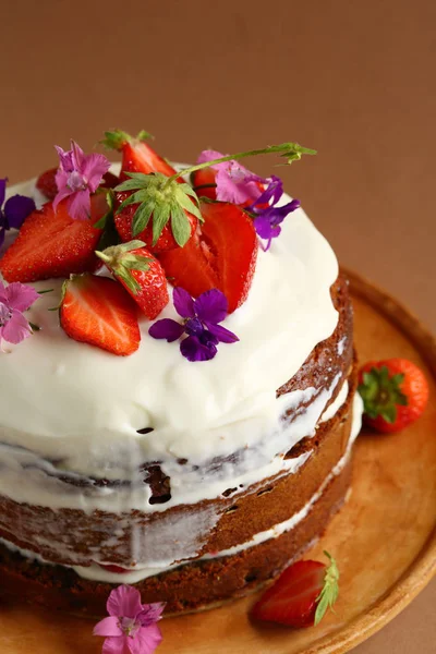 Bolo Doce Com Frutas — Fotografia de Stock