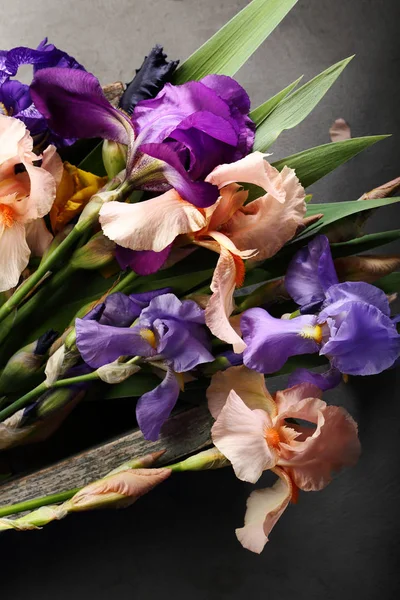 Blühen Bunte Blumen Draufsicht — Stockfoto