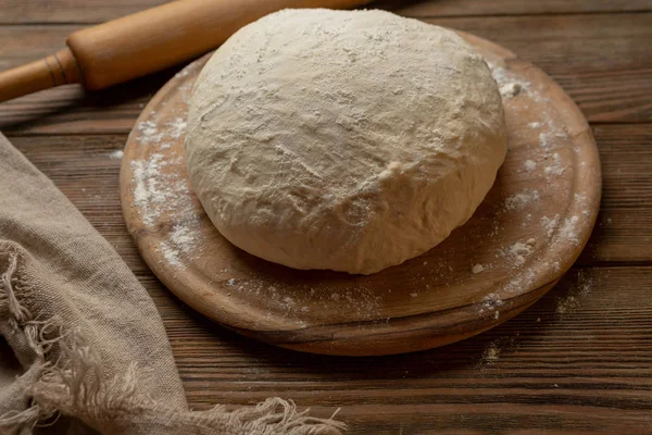 Homemade Pizza Dough Polling Pin — Stock Photo, Image