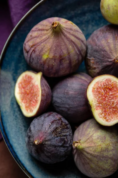 Fresh Figs Fruits Plate — Stock Photo, Image