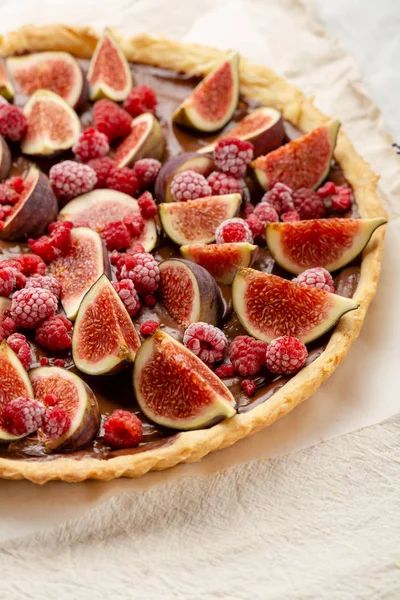 Süße Torte Mit Frischen Feigen — Stockfoto