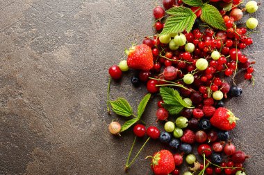 Taze çilek düz lay mix