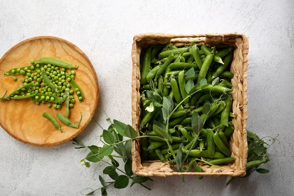 Gezonde Groene Erwten Vak — Stockfoto