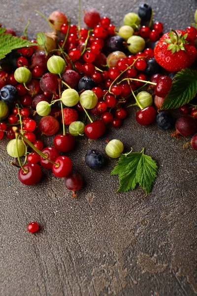 Frisse Zomer Bessen Mix Bovenaanzicht — Stockfoto