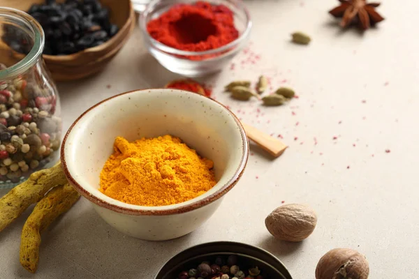 Curry Powder Bowl Other Spice — Stock Photo, Image