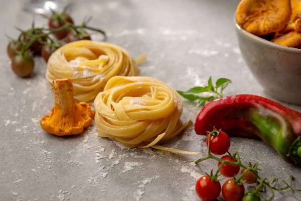 Raw Pasta Ingredients Close — Stock Photo, Image