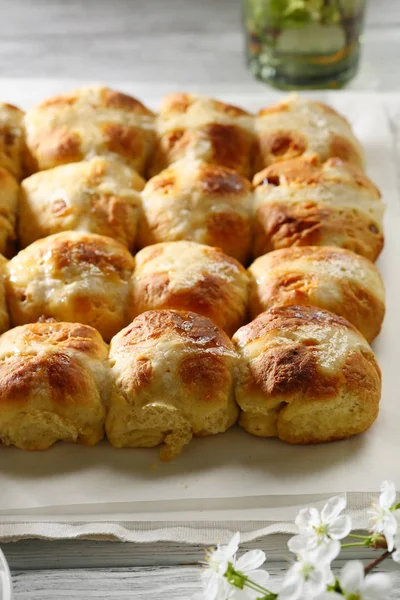 Bollos Pascua Caseros Primer Plano — Foto de Stock