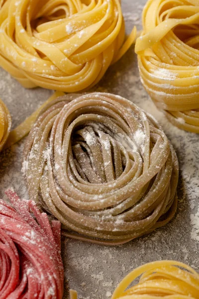 Okokt färsk pasta som ovan — Stockfoto