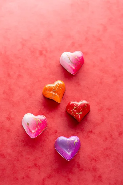 Sweet chocolate set hearts — Stock Photo, Image