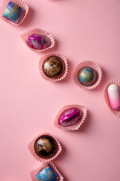 Bombons pembe üzerine ayarlanmış — Stok fotoğraf