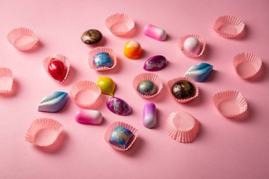 Çikolata bonbon set üst görünümü