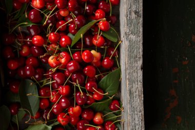 Eski sandık olgun yaz kiraz