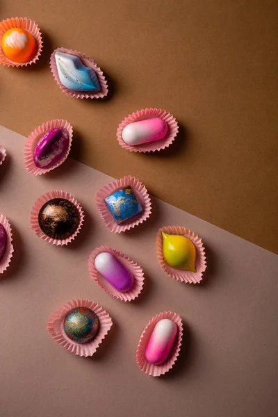 Set van luxe bonbons boven — Stockfoto