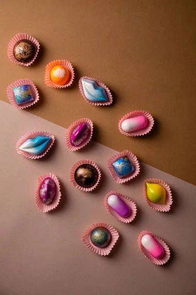 Bonbons yukarıdan renkli seti — Stok fotoğraf